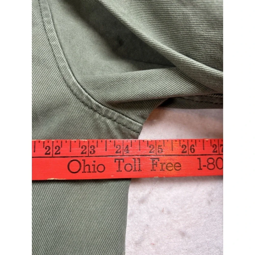 No Boundaries Men's Large Green Utility Jacket W/Snap Buttons &‎ 2 Chest Pockets